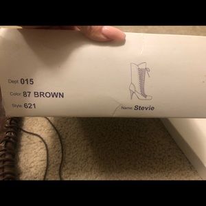 Bakers- Brown Stevie laced up high heel boots